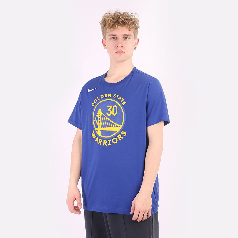 мужская синяя футболка Nike Golden State Warriors NBA T-Shirt DR6374-496 - цена, описание, фото 3
